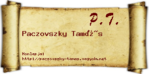 Paczovszky Tamás névjegykártya