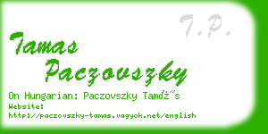 tamas paczovszky business card